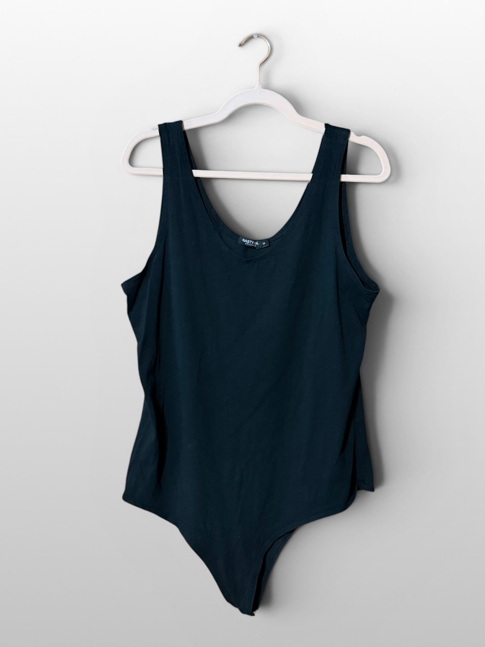 Nasty Gal Black Bodysuit Plus Size 16 Stretch Tank Top Snap Closure Basic